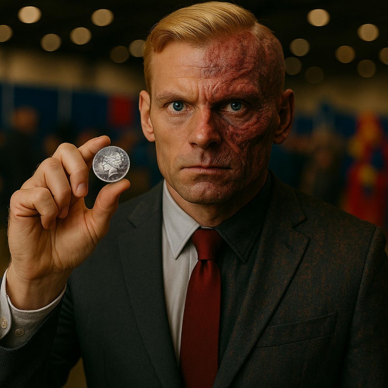 ASVP Shop Two Face 2 Sided Coin w/Scratch Prop Harvey Dent for Batman Costume Cosplay - Image 2